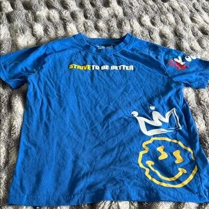 Blue Kids Short-Sleeve Graphic Tee with Motivational Print